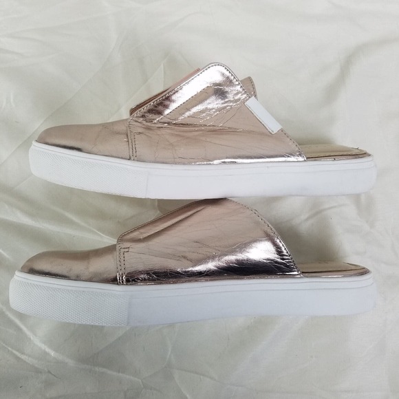 Rohb Shoes Womens 7.5 Champaign Rose Gold Slip On Flats Closed Round Toe - Picture 5 of 12